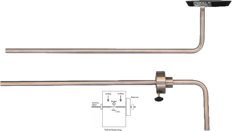 Modelo p/AF1450S: Placa plana para estudiar fuerzas de arrastre aerodinámico y distribución de líneas de flujo AF1450E