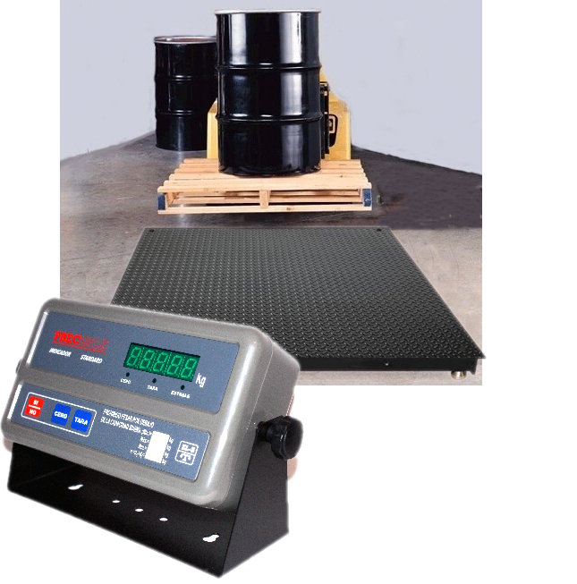 Plataforma de pesaje para tarimas, 3 Tn x 1 kg, con display y salida para PC o impresora BC12L3A EL-5
