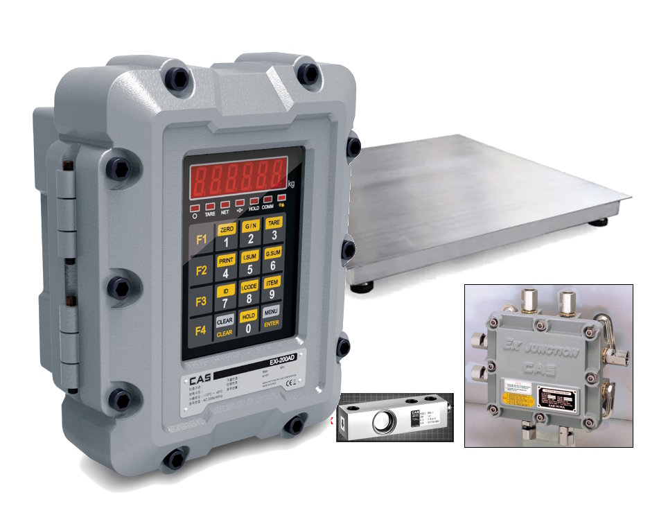 Plataforma de pesaje p/tarimas, 3 Tn x 500 g, c/display, salida p/PC o impresora y montaje ANTIEXPLOSIVO Y120C30005EX-EXI 200AD