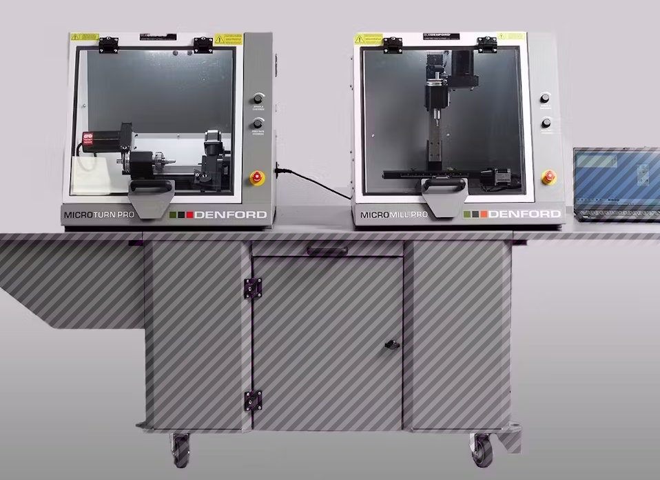 Combo de Torno y Fresadora CNC miniatura con programación ISO estándar y cambiador rápido de herramientas CNC-Duo