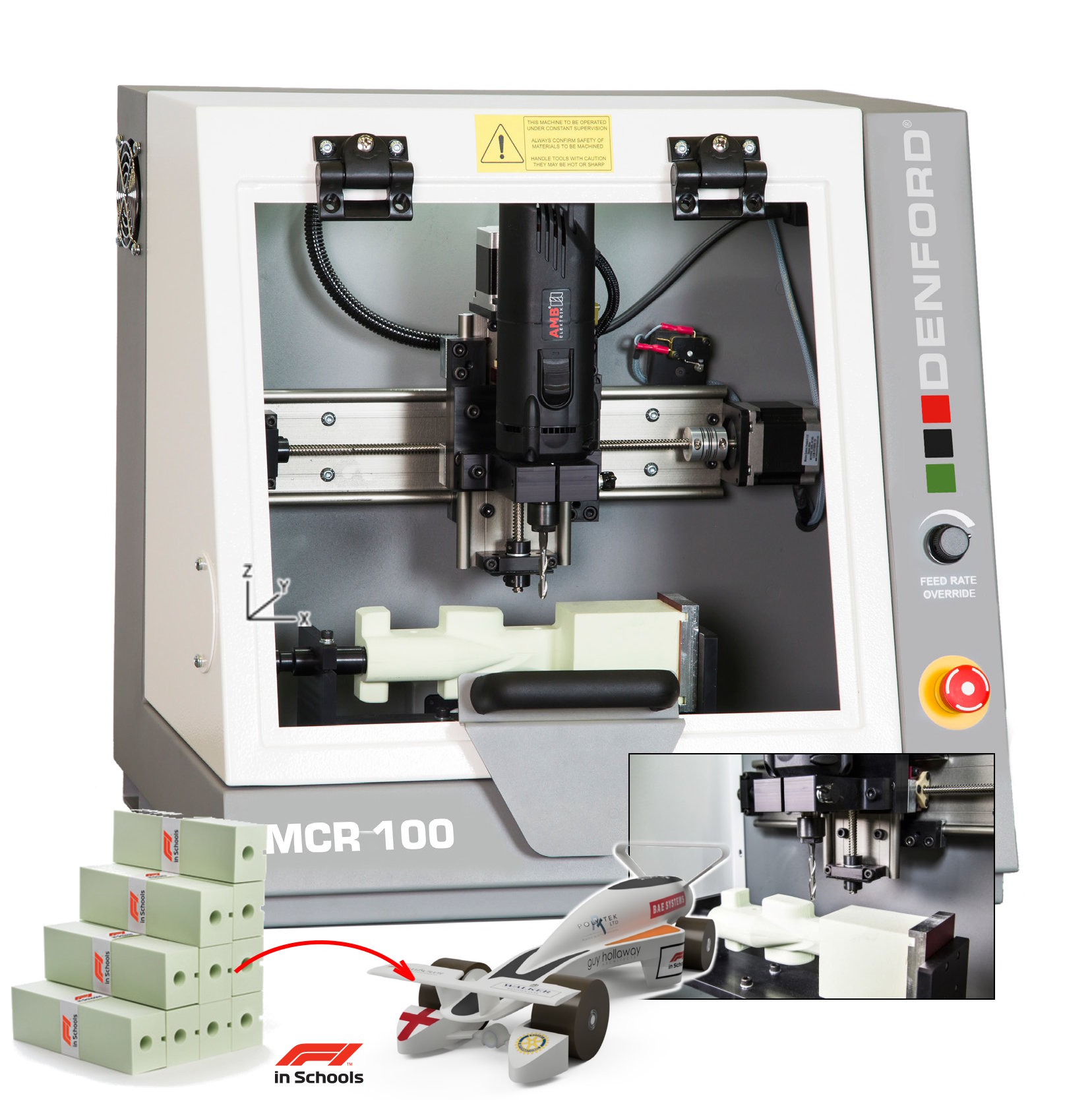 Router CNC para crear prototipos tridimensionales de vehículos para las competencias F1 in Schools MCR 100