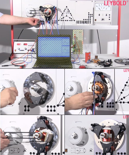 Sistema para enseñanza de constitución y funcionamiento de máquinas eléctricas rotativas (a muy baja tensión) LD VE1.2.4 y accesorios