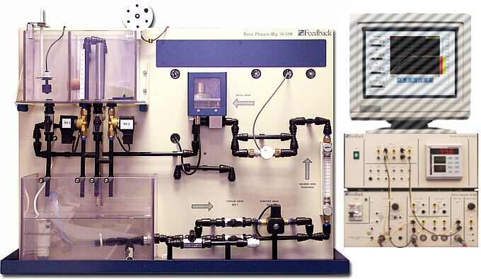 Planta para la Enseñanza de Control de Procesos con control de Nivel y  Caudal 38-001