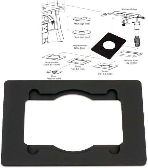 Soporte de placas Petri de 54mm de diámetro y portaobjeto 1101000200282