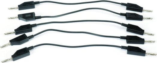 Juego de 5 cables cortos rematados en fichas banana apilables de 4 mm EM-9737