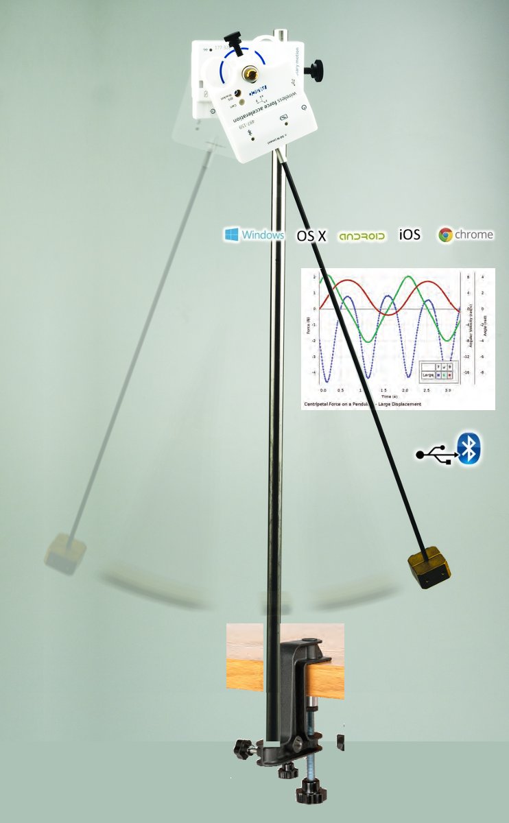 Conjunto experimental para estudiar la acleración centrípeta en un péndulo con conexión inalámbrica a PC EX-5605