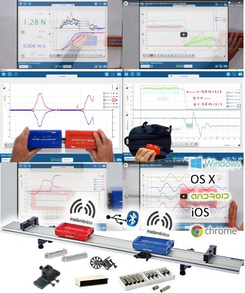 Conjunto para la Enseñanza de Dinámica Lineal con carritos inalámbricos SmartCart y pista metálica de 1,2m ME-5718A