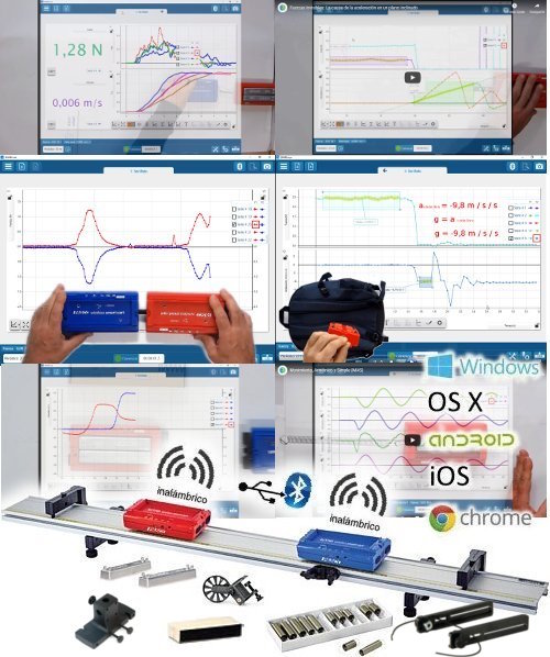 Conjunto para la Enseñanza de Dinámica Lineal con carritos inalámbricos SmartCart y pista metálica de 1,2m ME-5718B