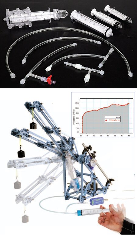 Juego de componentes hidráulicos/neumáticos p/dotar de movimientos a sistemas de estructuras ME-6984