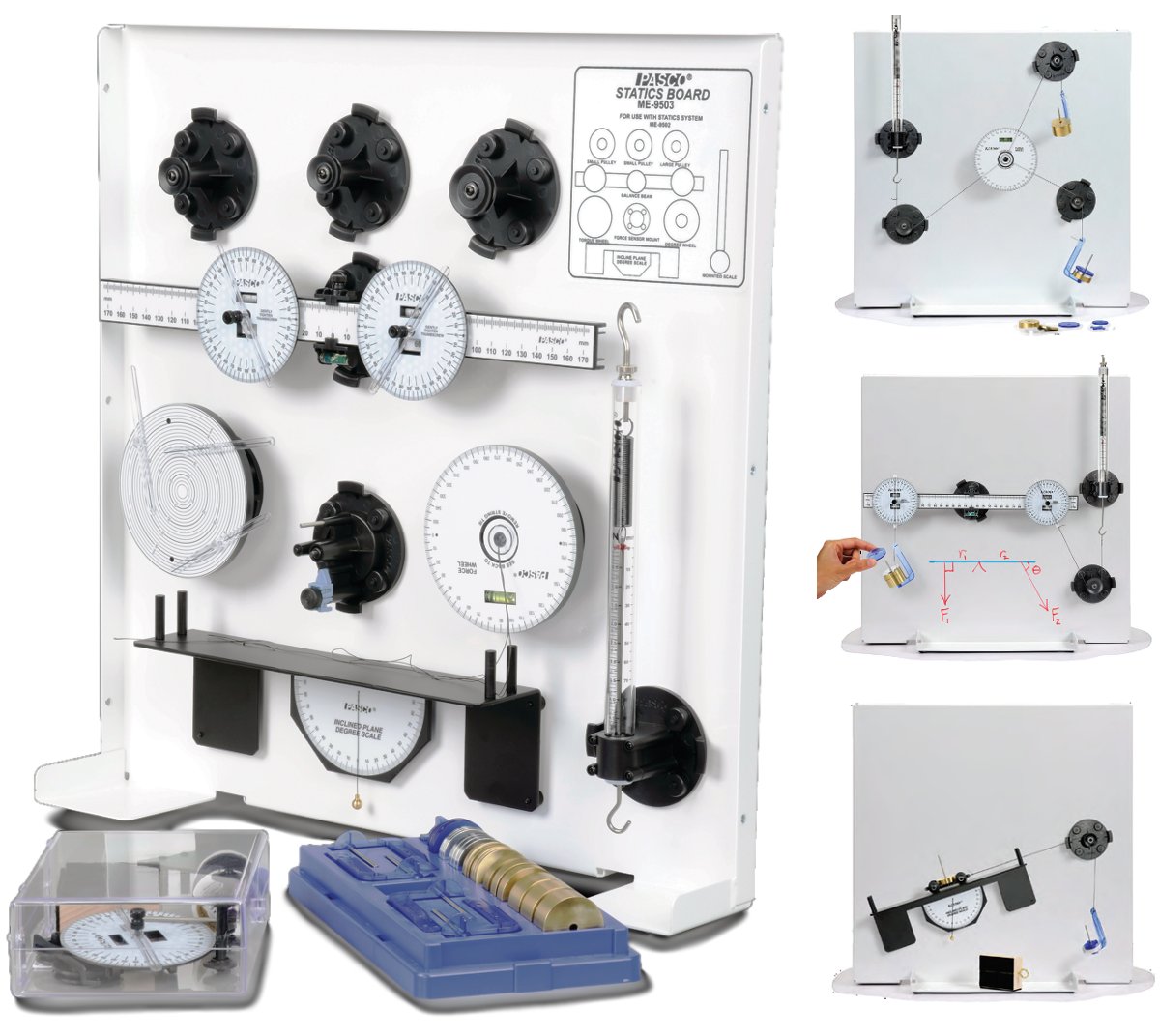 Conjunto completo para estudiar Estática en el Laboratorio de Física ME-9502