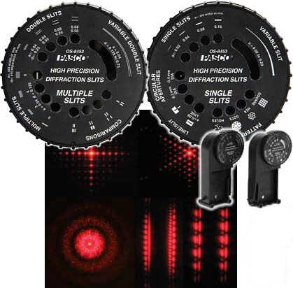 Juego de rendijas simples, dobles y patrones de difracción bidimensionales OS-8453