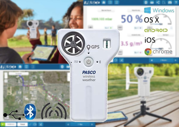 Estación meteorológica y sensor de variables ambientales con memoria, GPS y conexión inalámbrica por Bluetooth 4.0 BLE PS-3209