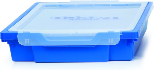 Caja plástica chata, con tapa a presión para almacenar y transportar elementos de laboratorio PS-3326