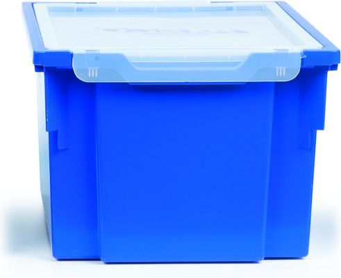 Caja plástica profunda con tapa a presión para almacenar y transportar elementos de laboratorio PS-3328