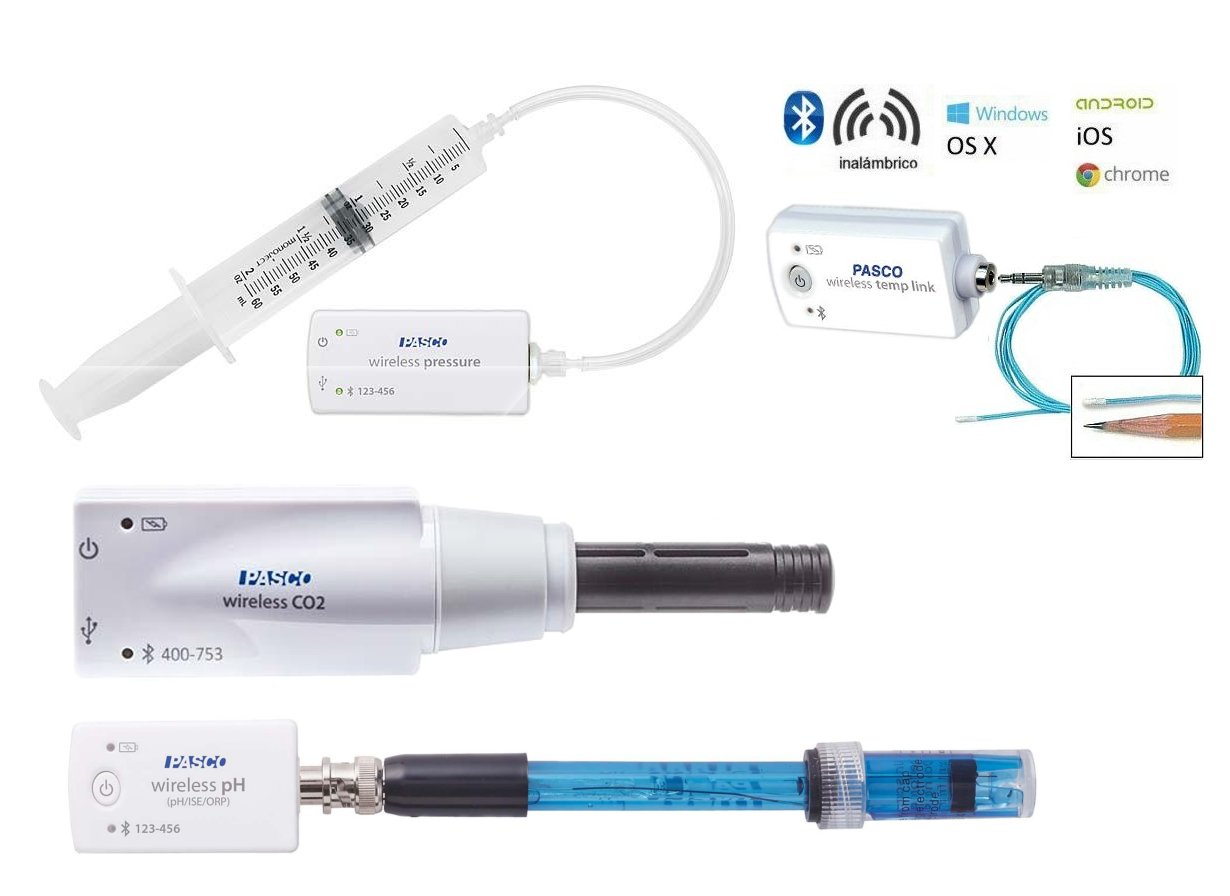 Conjunto básico de sensores inalámbricos para actividades de Biología en laboratorio y a campo PS-7614A