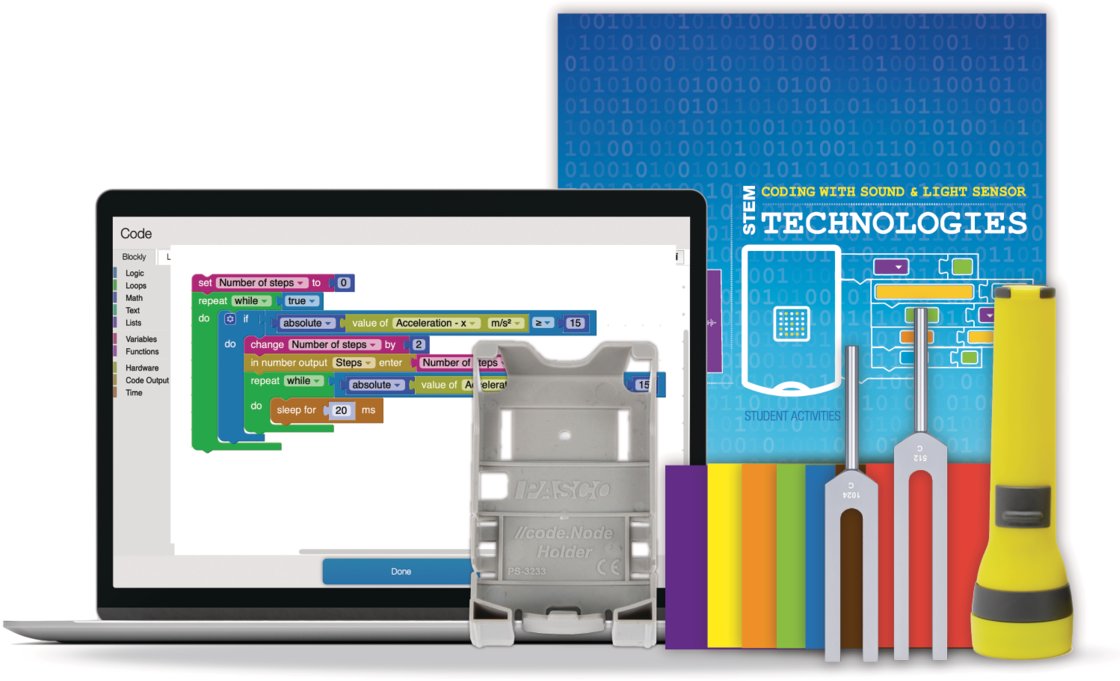 Conjunto para trabajos de proyecto STEM: Programación con sonidos y colores (no incluye //code.Node) ST-7831