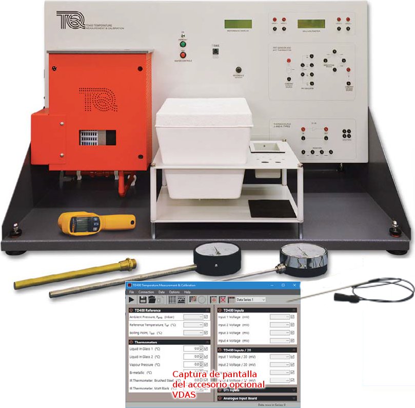 Equipo p/investigar sobre las Mediciones de Temperatura y la Calibración de Termómetros TD400